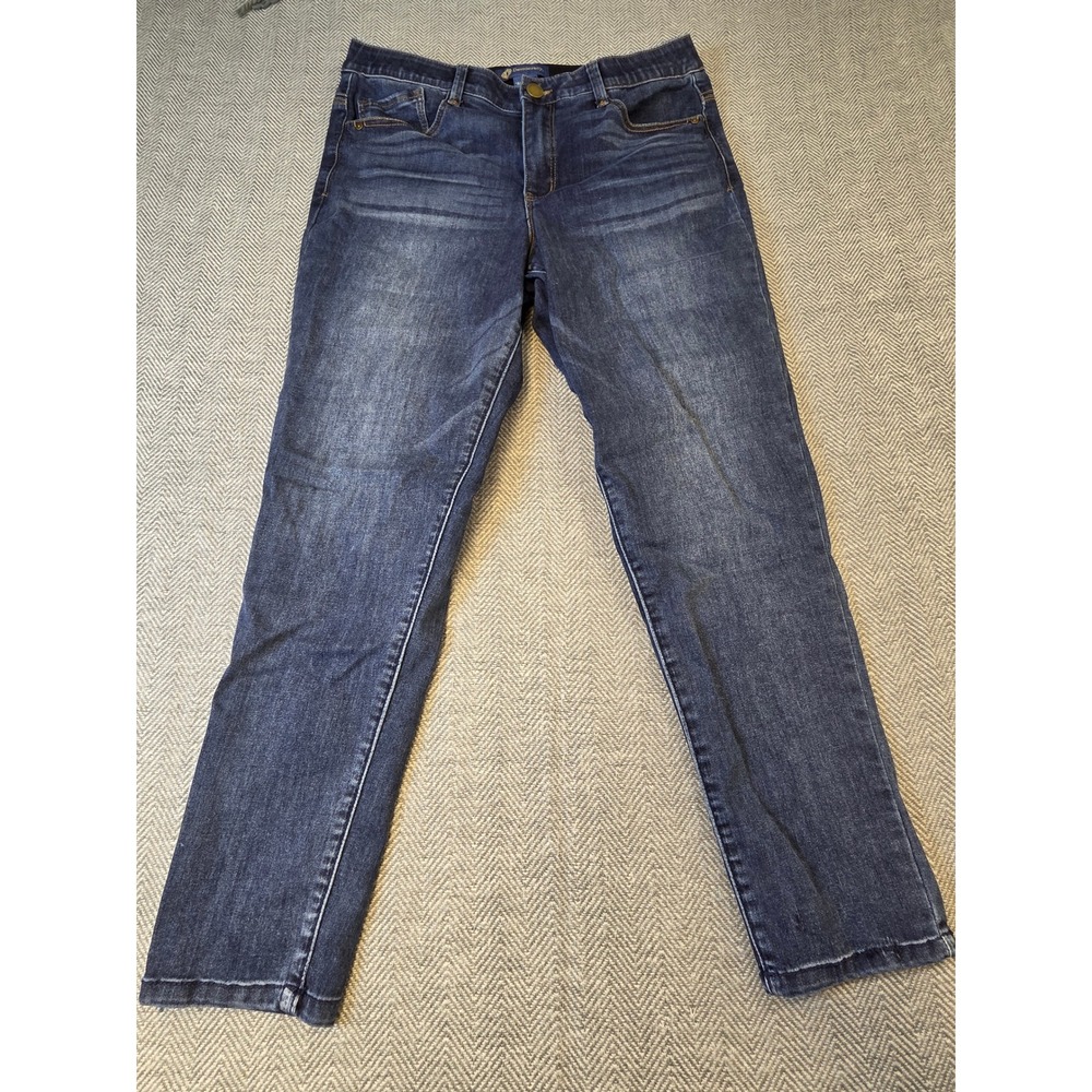 Democracy Ab Solution Jeans Women's 12 Blue Denim Single Stitch Straight Outdoor